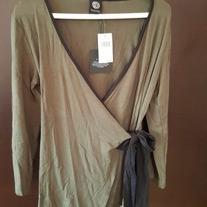 Bobeau green Wrap Top